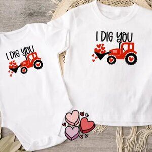 Handmade T-Shirt - 'I Dig You' great for valentines days